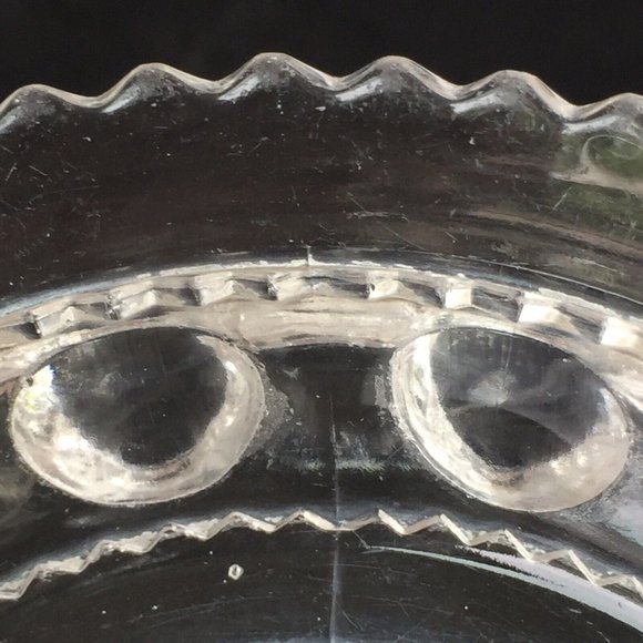 Vintage Cut Glass Bowl Clear Small Candy Nuts Relish Trinket Dish Starburst Etch - Picture 8 of 12